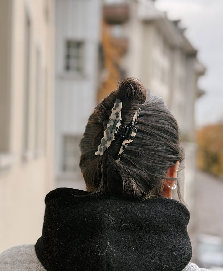 Haarklammer CLAIRE (L) aus Acetat - Helles Tortoise