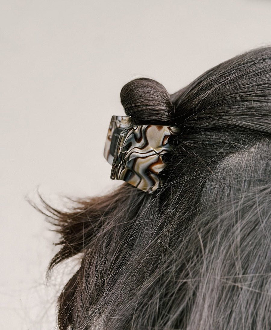 Haarklammer CLEO (S) aus Acetat - Onyx