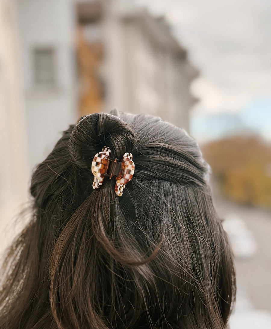 Haarklammer CHIARA (S) aus Acetat - Karo