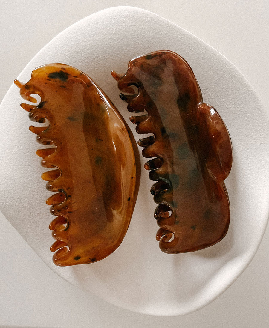 Haarklammer MALIN - Cognac Tortoise