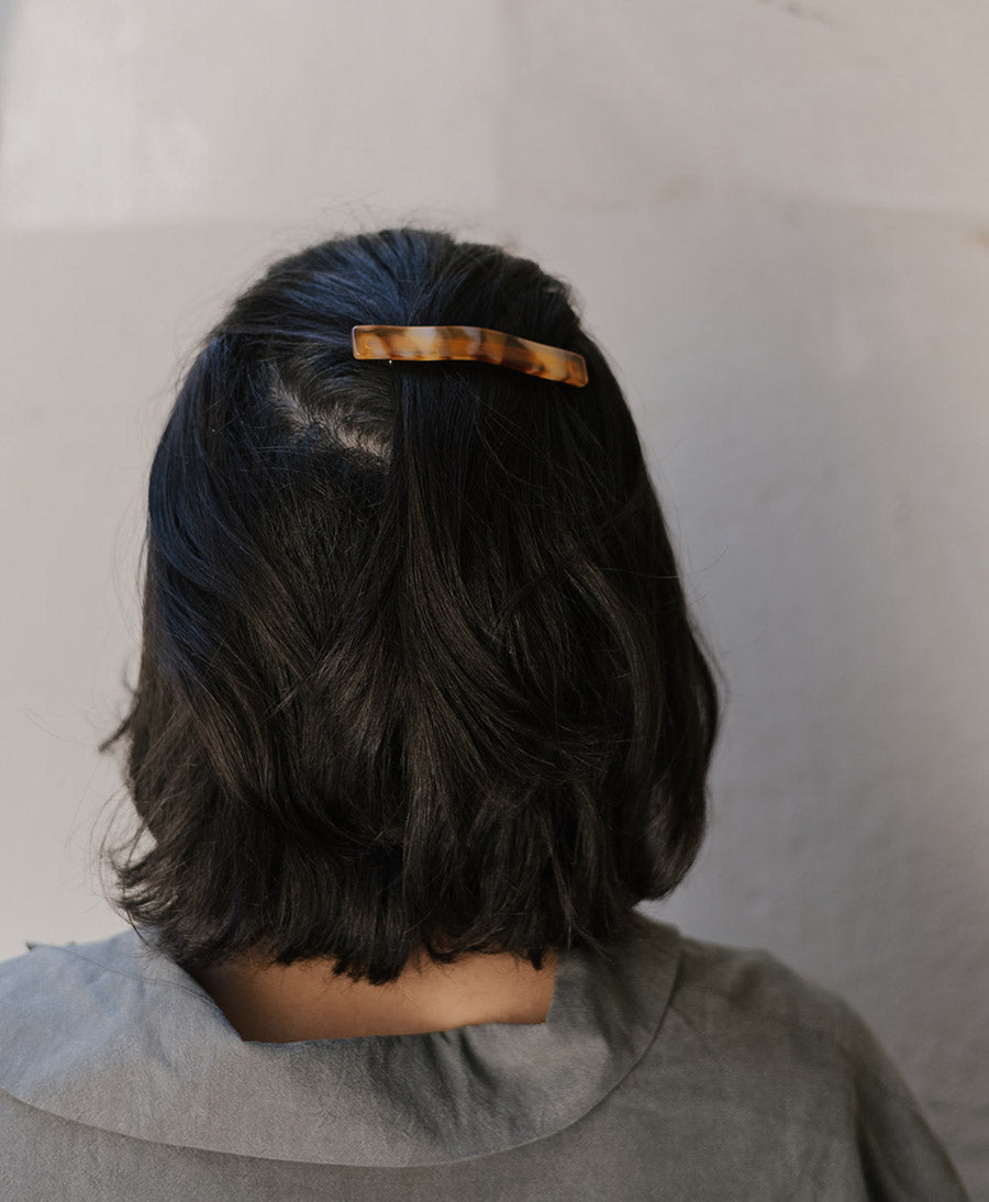 Haarspange ISETTE aus Acetat - Bernstein