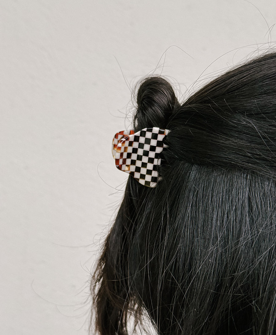 Haarklammer CHIARA (S) aus Acetat - Karo