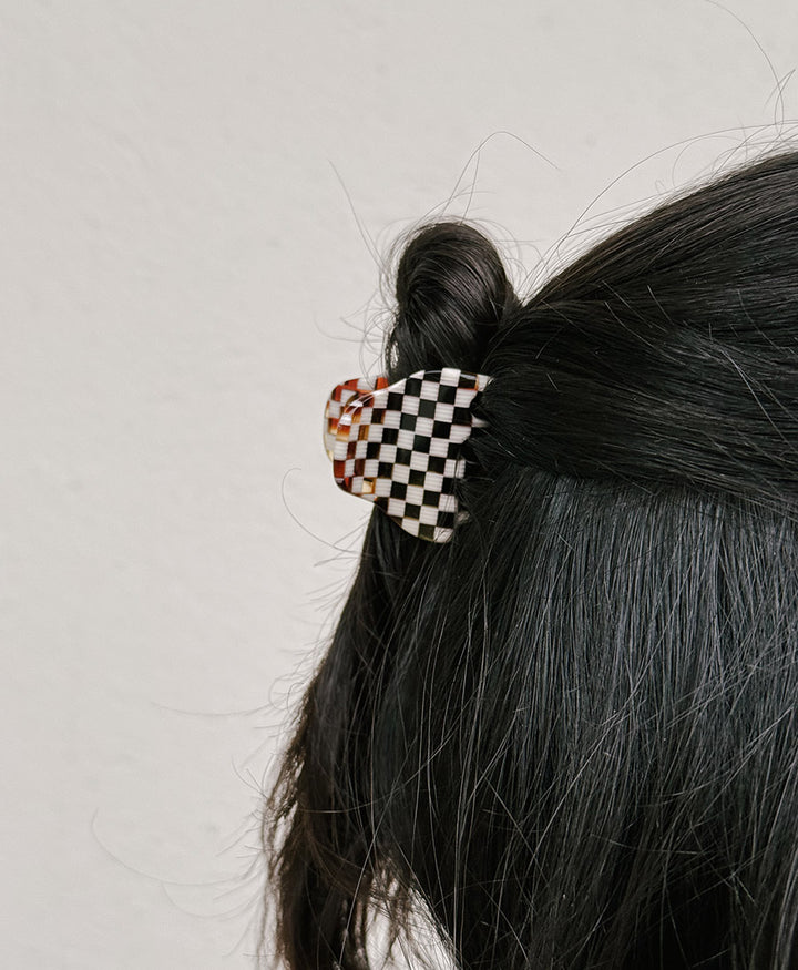 Haarklammer CHIARA (S) aus Acetat - Karo