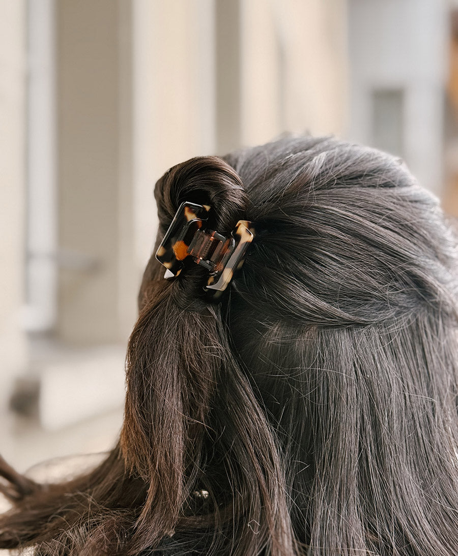 Haarklammer CLEO (S) aus Acetat - Tortoise