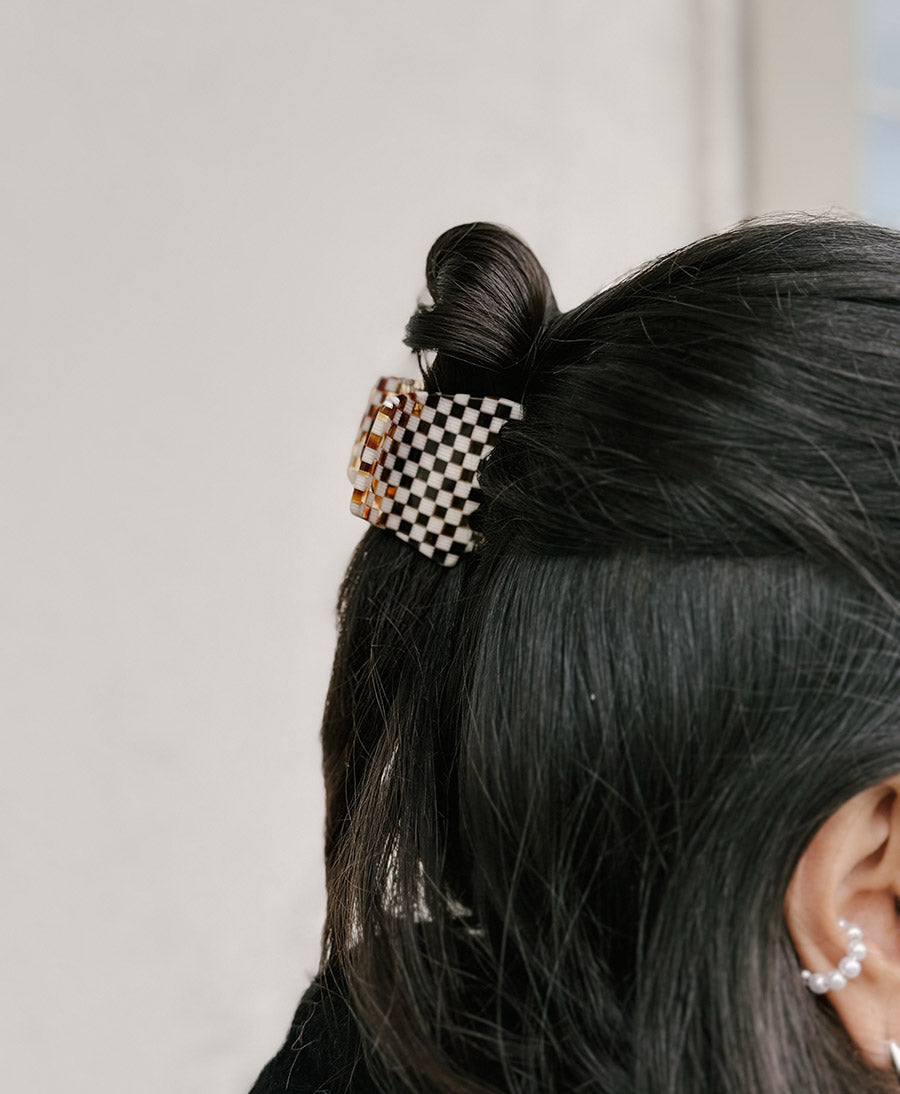 Haarklammer CLEO (S) aus Acetat - Karo