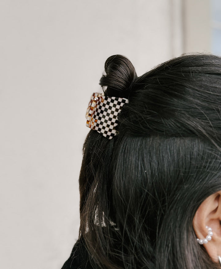 Haarklammer CLEO (S) aus Acetat - Karo