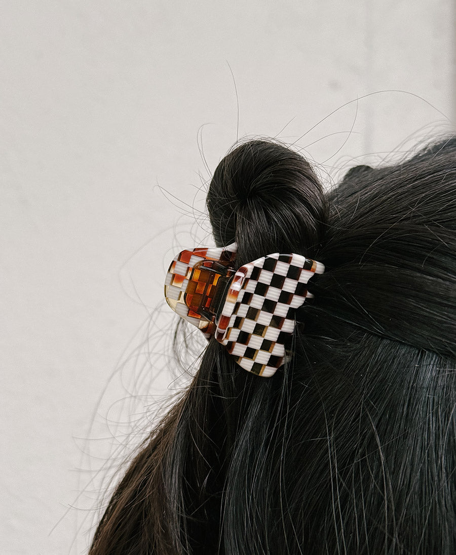 Haarklammer CHIARA (S) aus Acetat - Karo