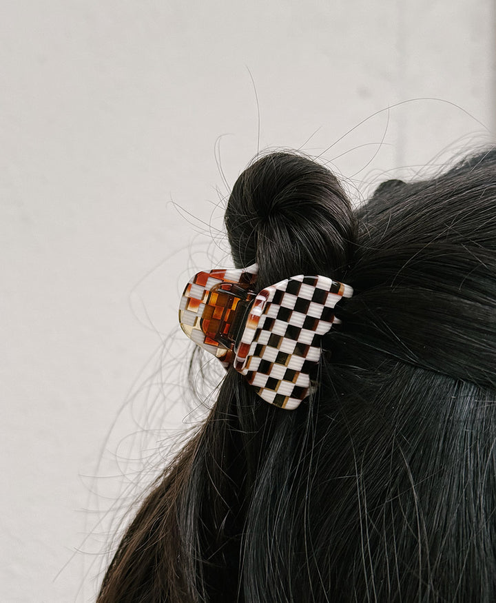 Haarklammer CHIARA (S) aus Acetat - Karo