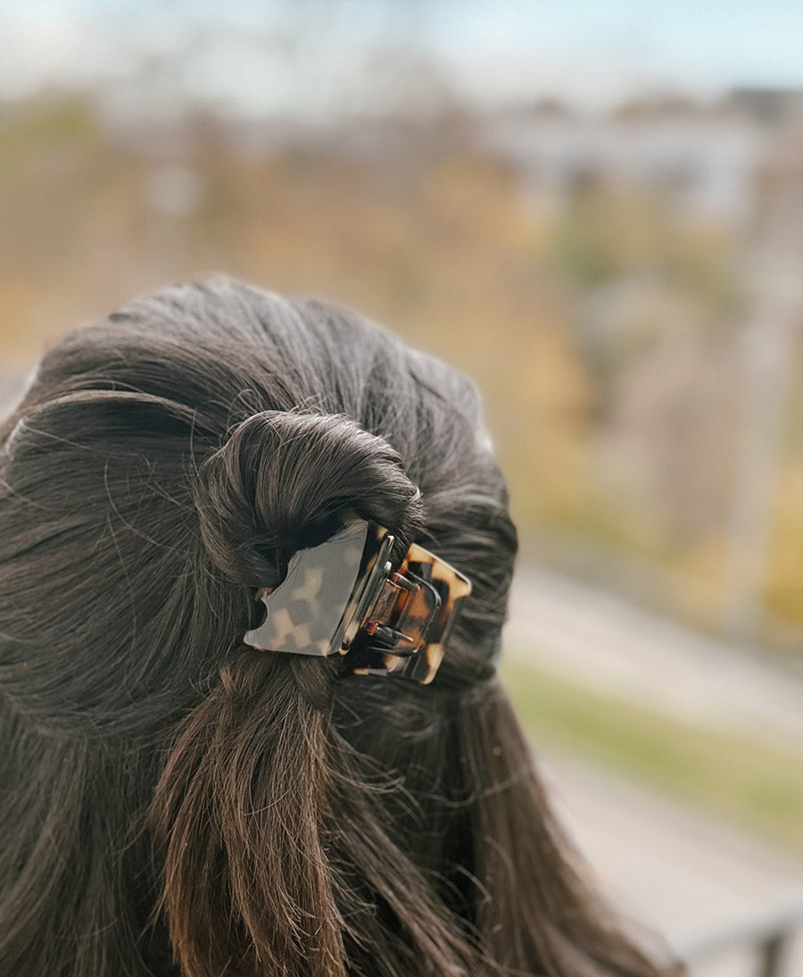 Haarklammer CLEO (S) aus Acetat - Tortoise