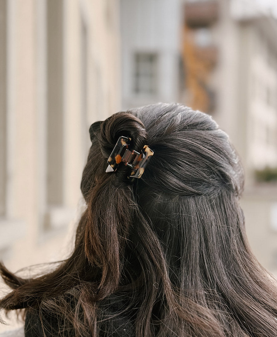 Haarklammer CLEO (S) aus Acetat - Tortoise