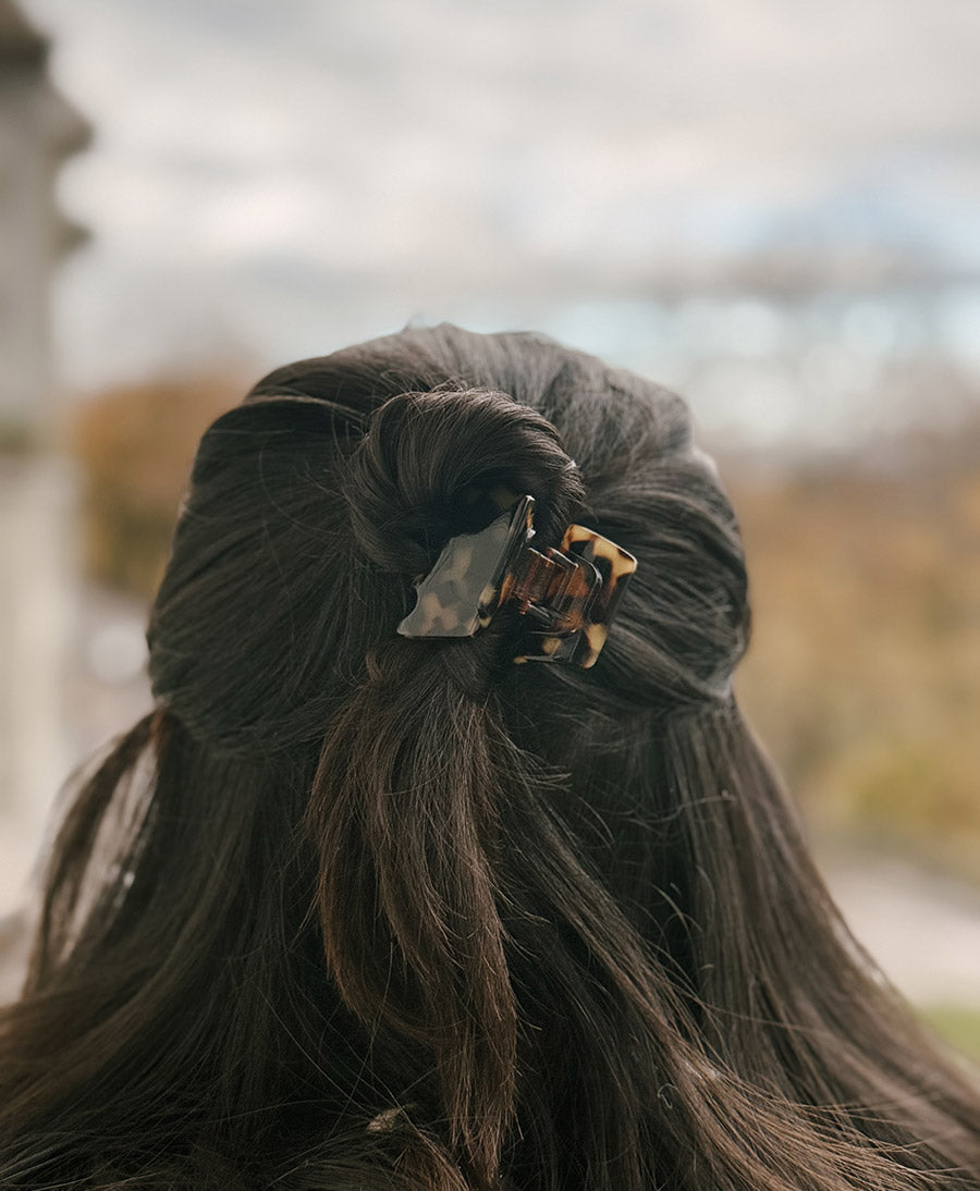 Haarklammer CLEO (S) aus Acetat - Tortoise