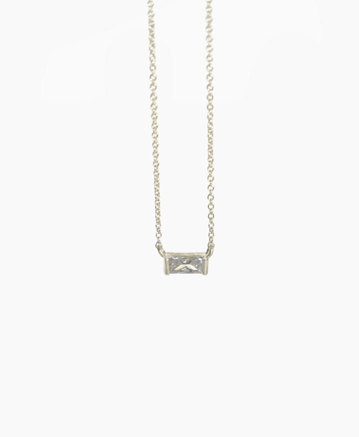 Halskette Silber "Rectangle Gemstone Pendant"