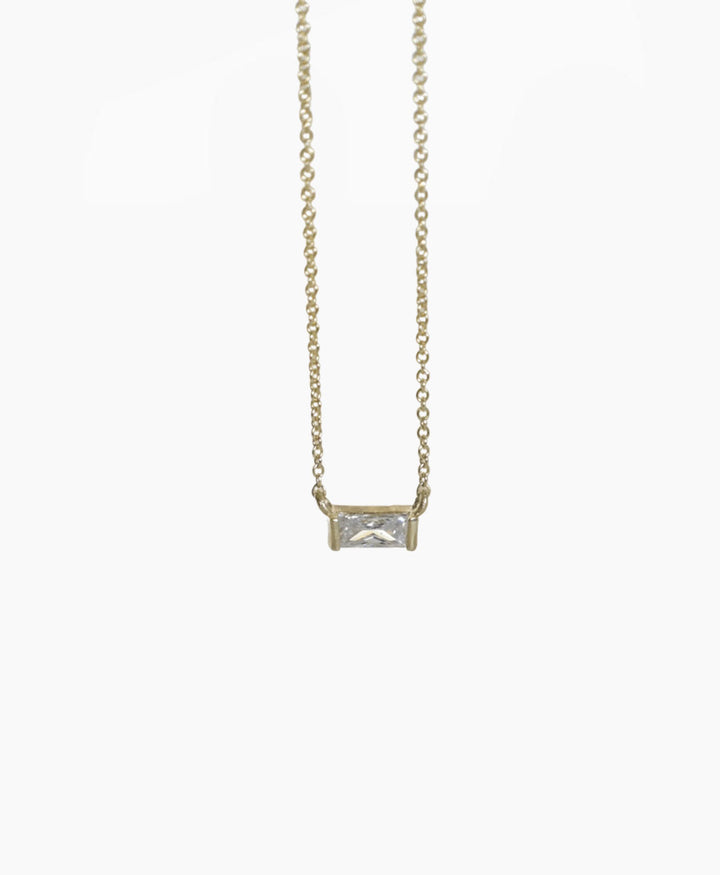 Halskette Gold "Rectangle Gemstone Pendant"