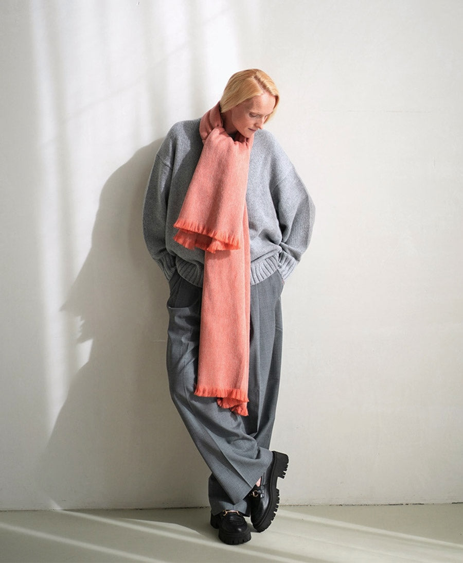 Halstuch Alpaka Schal - Solid Coral Crush