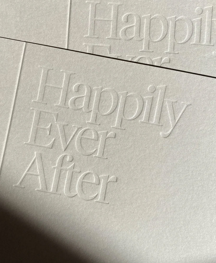 Geprägte Karte mit Couvert "HAPPILY EVER AFTER" Natur