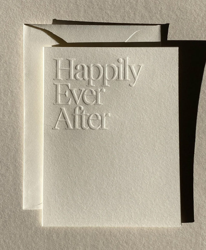 Geprägte Karte mit Couvert "HAPPILY EVER AFTER" Natur