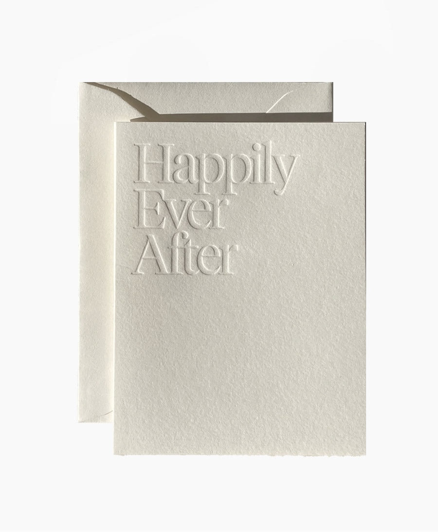 Geprägte Karte mit Couvert "HAPPILY EVER AFTER" Natur