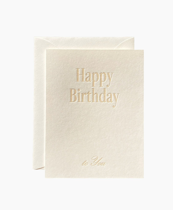Geprägte Karte mit Couvert "HAPPY BIRTHDAY TO YOU" Natur
