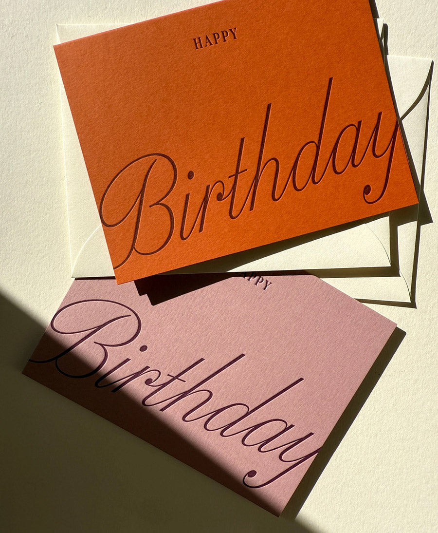 Geprägte Karte mit Couvert "HAPPY BIRTHDAY" Lila