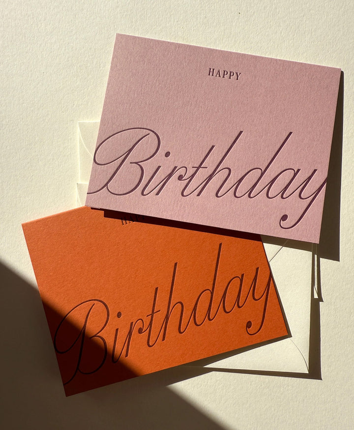 Geprägte Karte mit Couvert "HAPPY BIRTHDAY" Lila