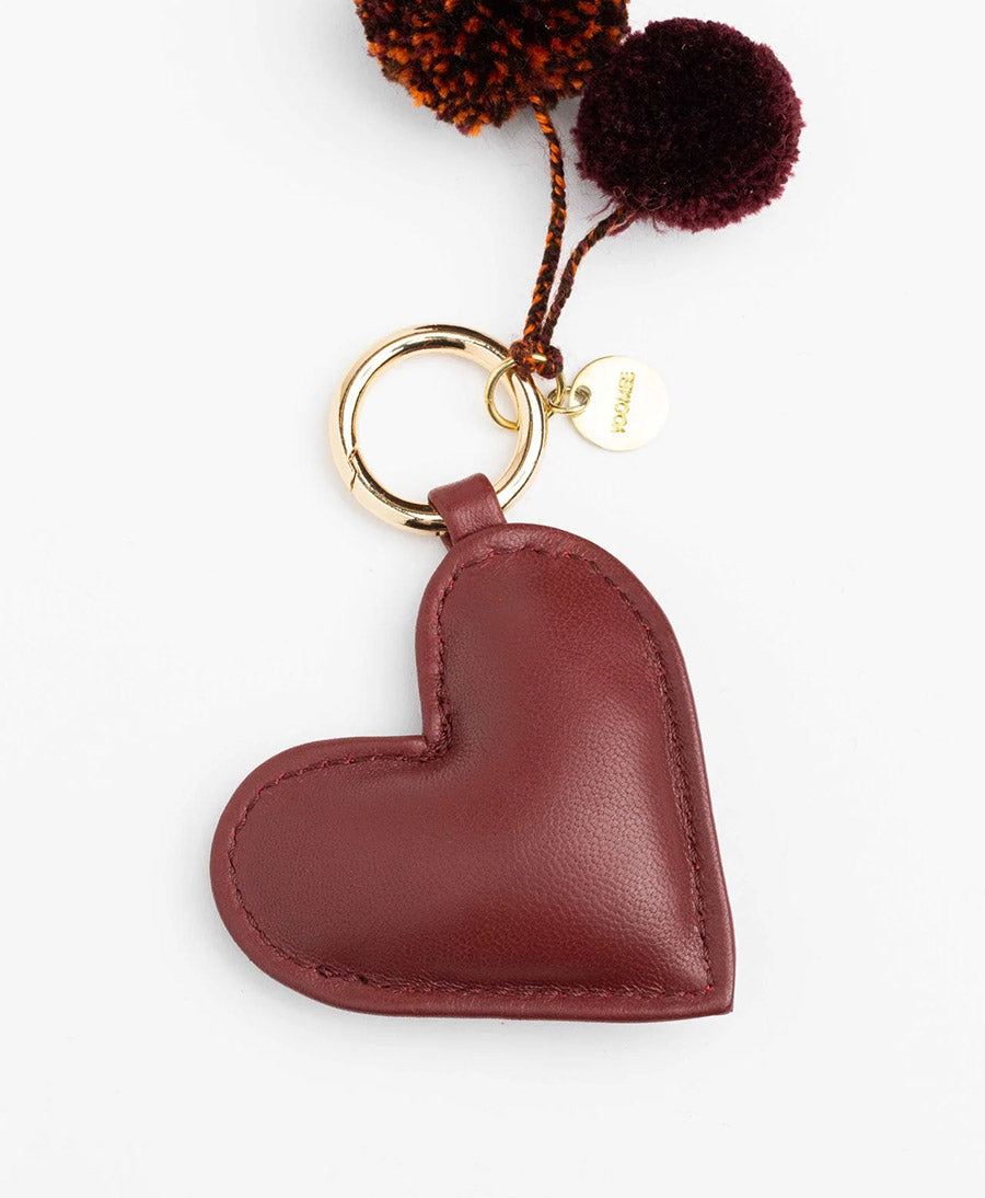 Schlüsselanhänger / Taschenanhänger aus Leder NAIMA - Dunkelrot