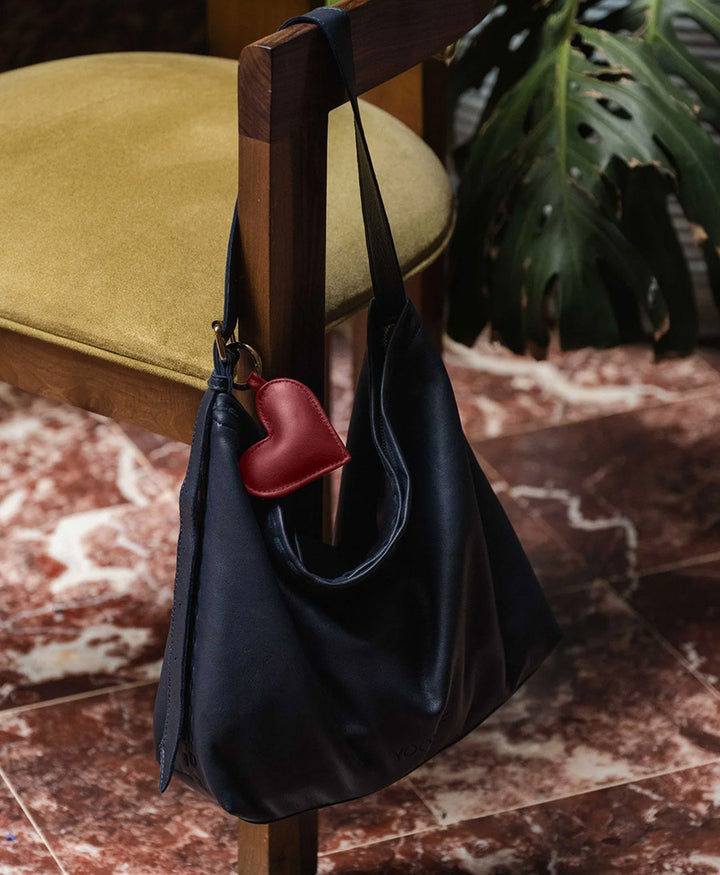 Schlüsselanhänger / Taschenanhänger aus Leder NAIMA - Dunkelrot