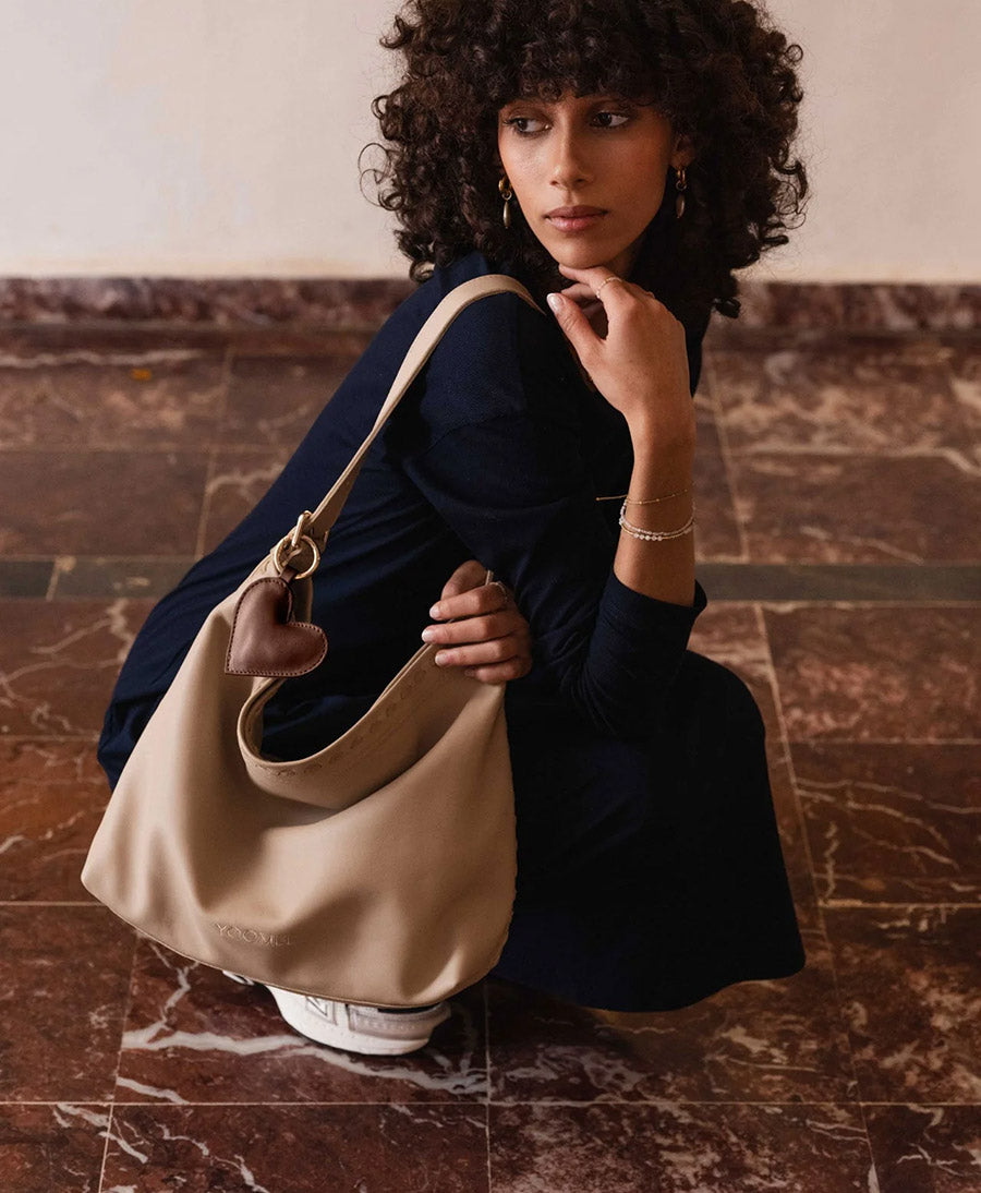 Schlüsselanhänger / Taschenanhänger aus Leder NAIMA - Dunkelbraun