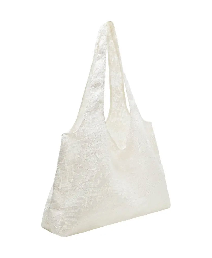 Stofftasche Spitze LACE aus Baumwolle - Ecru