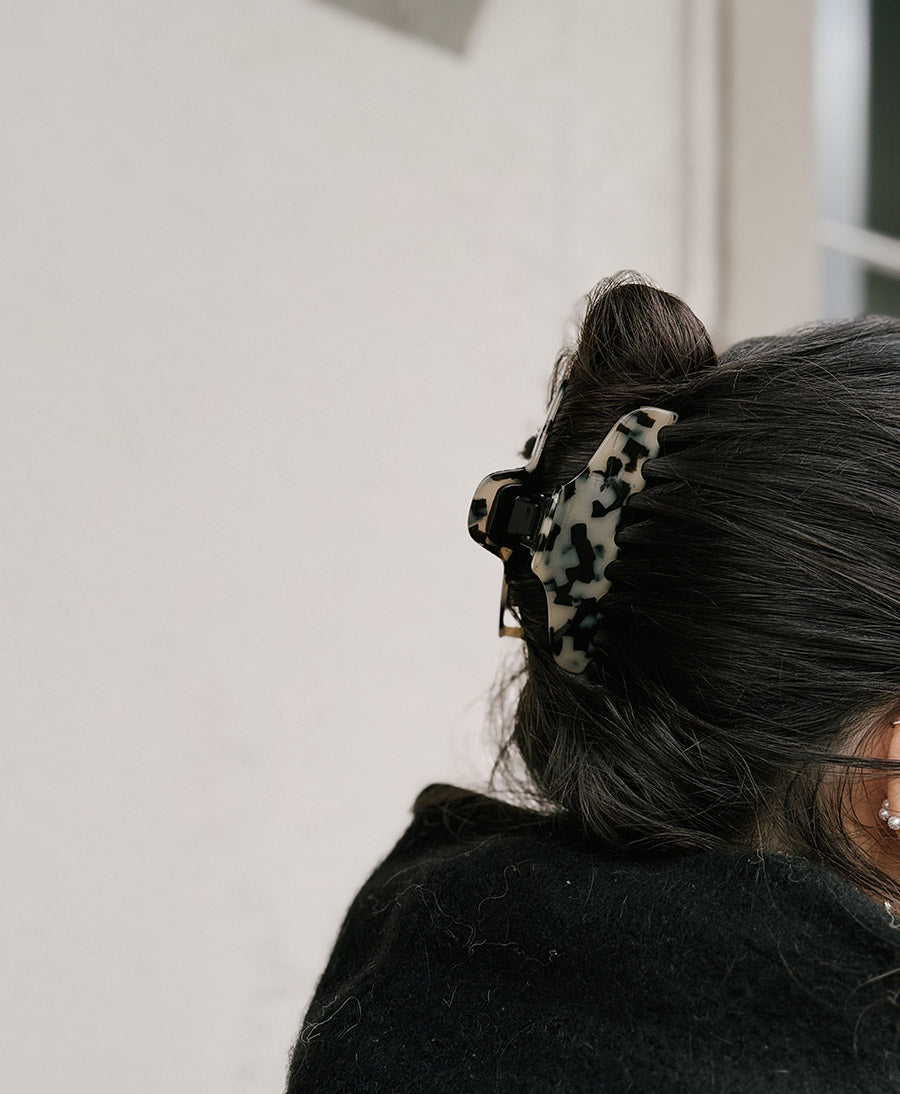 Haarklammer CLAIRE (L) aus Acetat - Helles Tortoise