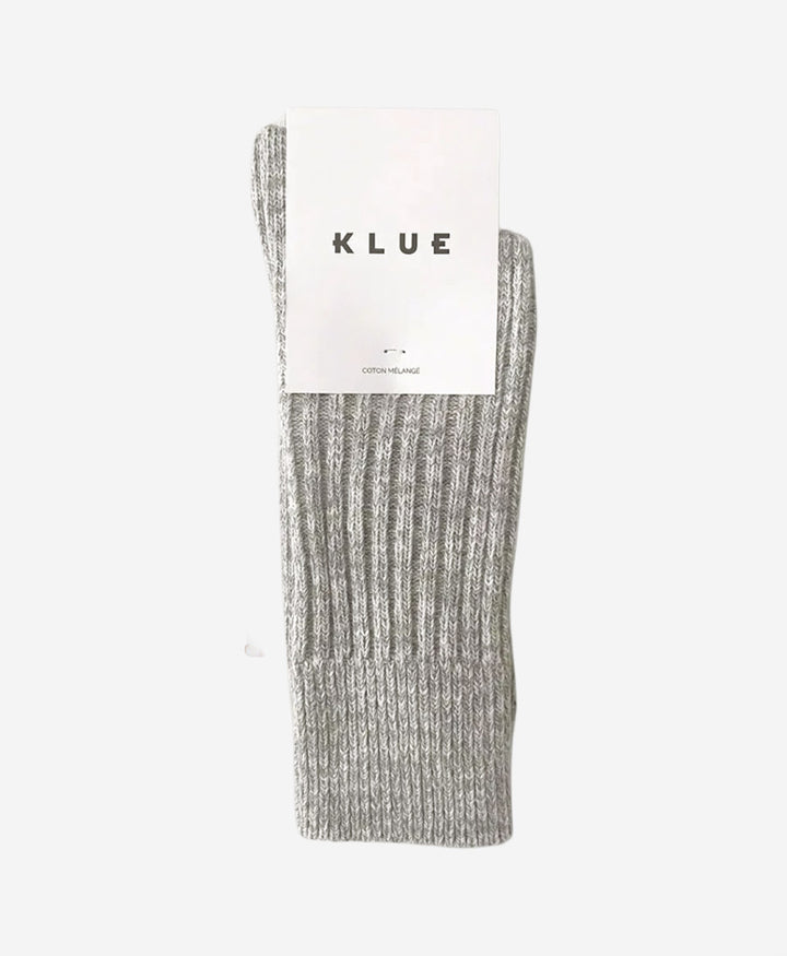 Gerippte Socken Baumwolle Melange - Hellgrau