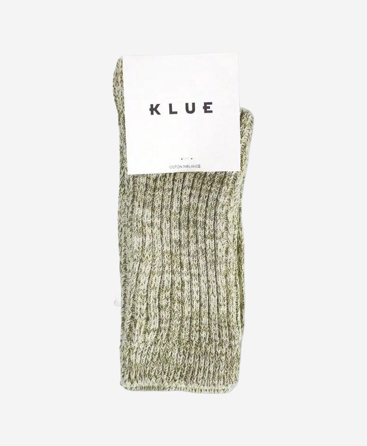 Gerippte Socken Baumwolle Melange - Hellgrün