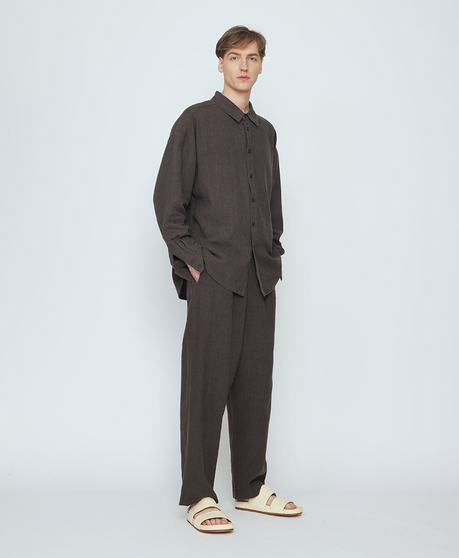 Hemd Unisex Dolman Shirt - Tencel/Leinen - Olive