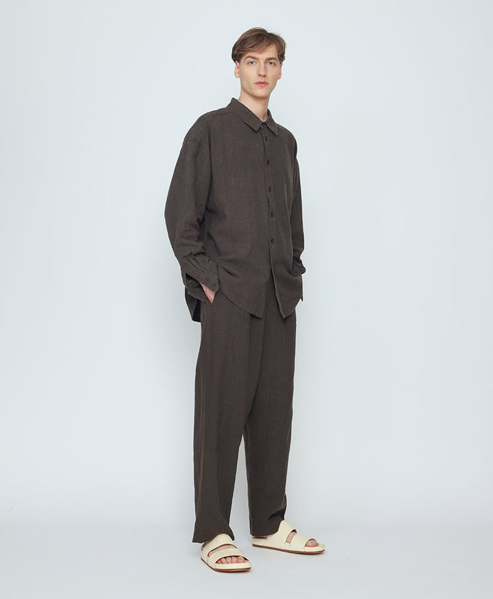 Hemd Unisex Dolman Shirt - Tencel/Leinen - Olive