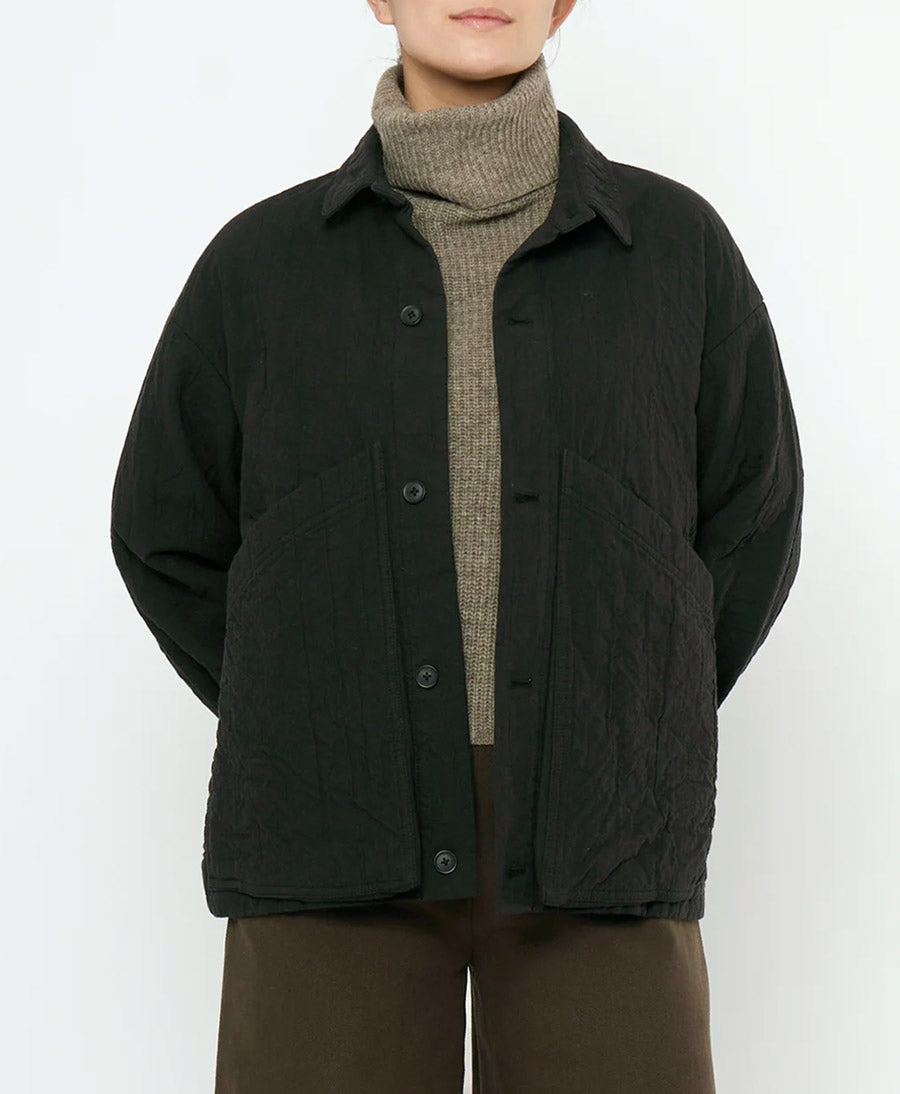 Hemdjacke Signature Panel Pockets Shirt Jacket - Schwarz (texturiert)