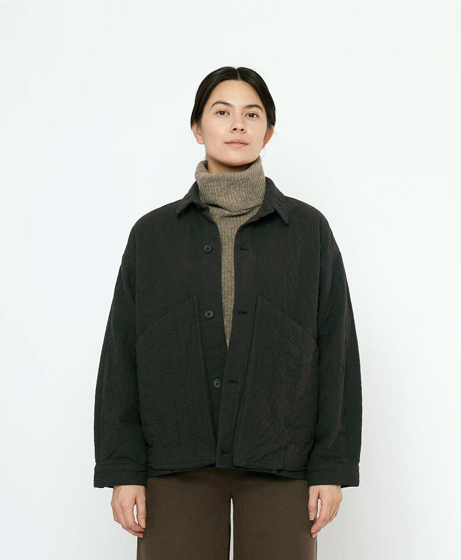 Hemdjacke Signature Panel Pockets Shirt Jacket - Schwarz (texturiert)