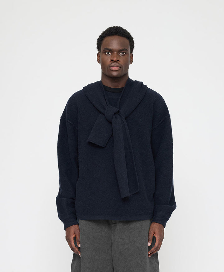 Schal mit Kapuze "Hooded Scarf" - Blauschwarz