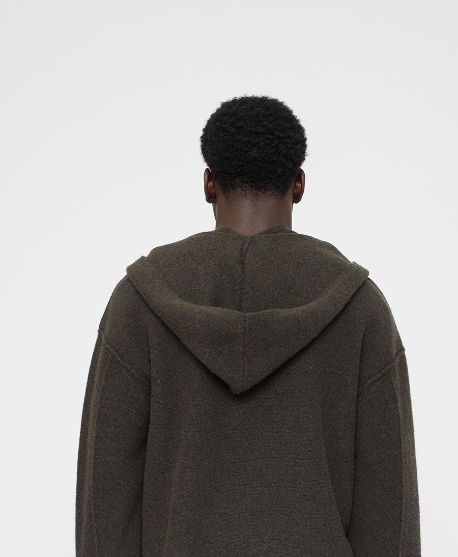 Schal mit Kapuze "Hooded Scarf" - Olivbraun