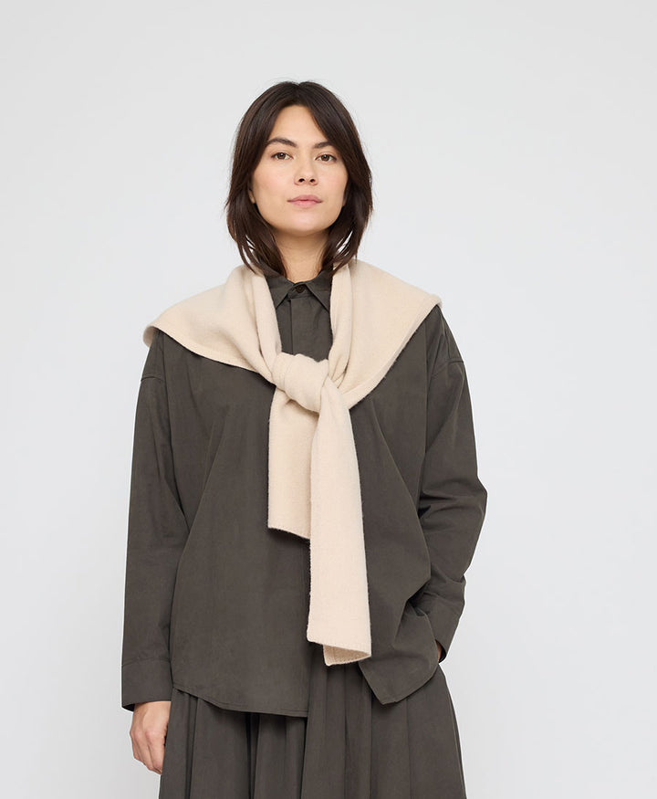 Schal mit Kapuze "Hooded Scarf" - Creme
