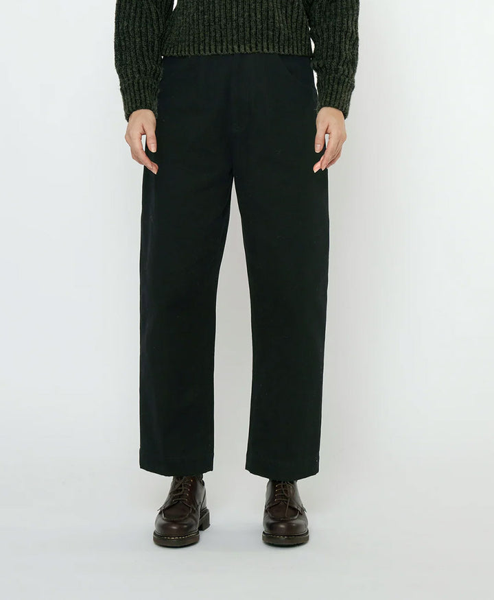 Stoffhose aus Baumwolle - Signature Curve Legged Trouser - Schwarz