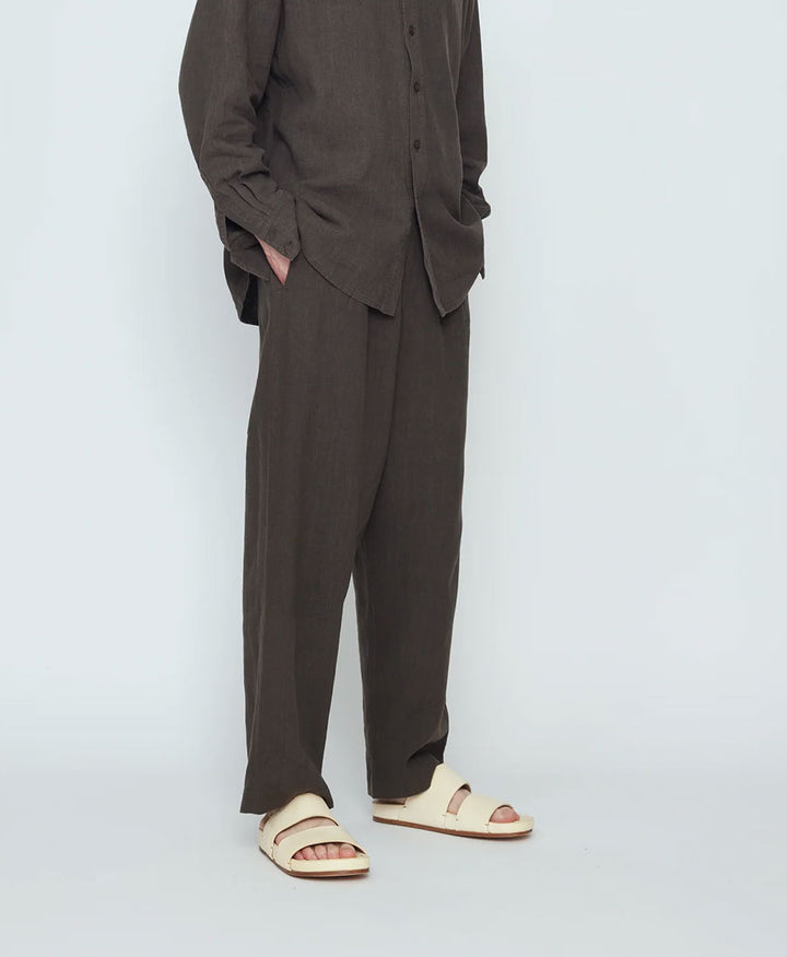 Stoffhose Elastic Dropped Crotch Trouser - Olivgrau