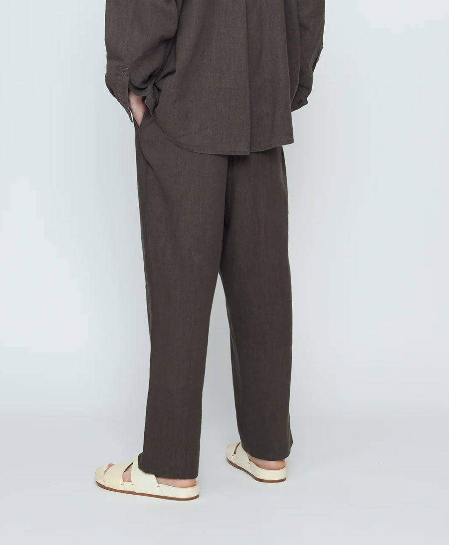 Stoffhose Elastic Dropped Crotch Trouser - Olivgrau