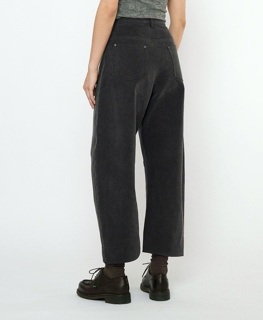 Stoffhose aus Baumwolle - Curve Legged Work Trouser - Schwarz (washed)
