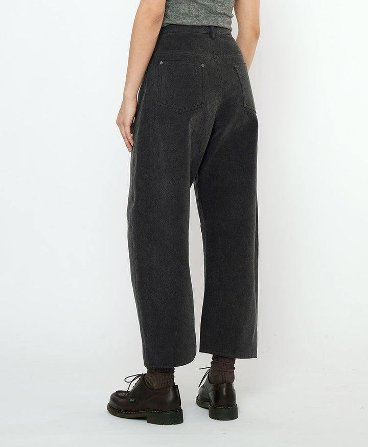 Stoffhose aus Baumwolle - Curve Legged Work Trouser - Schwarz (washed)