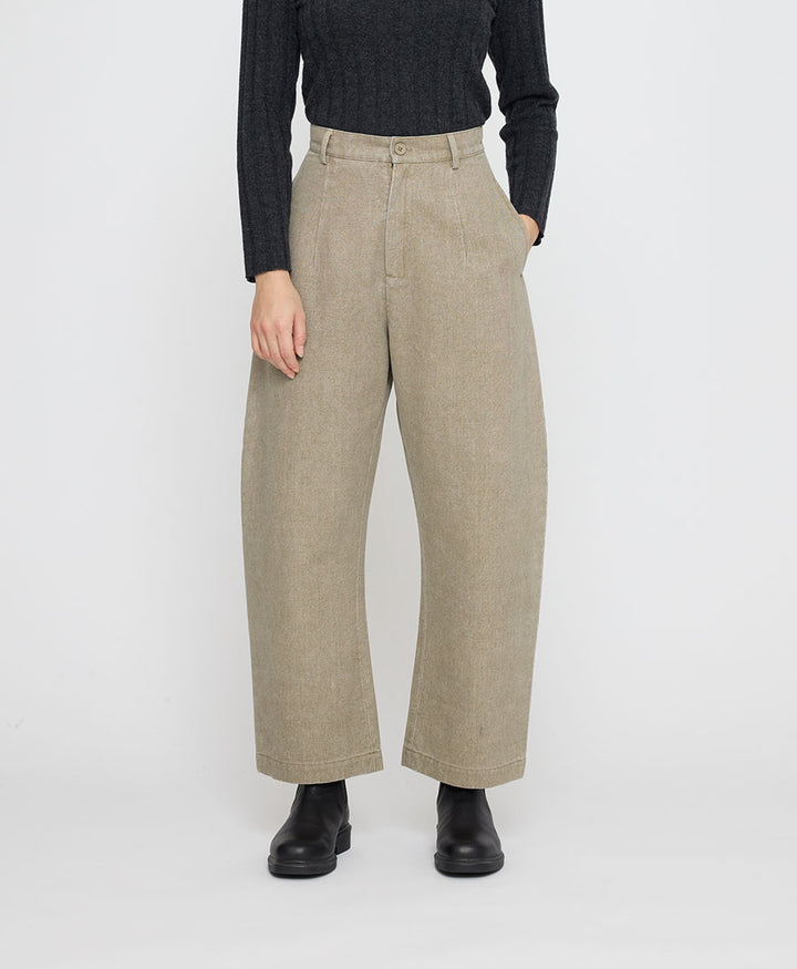 Stoffhose Tailored Curve Legged Trouser - Washed Tan