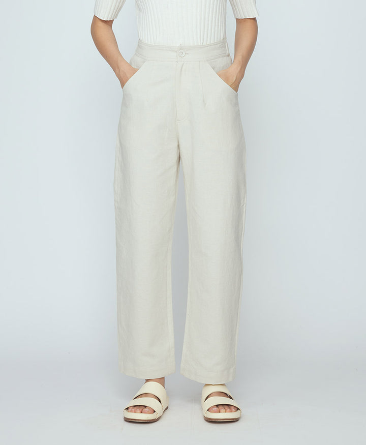 Stoffhose Signature Curve Legged Trouser - Oatmeal