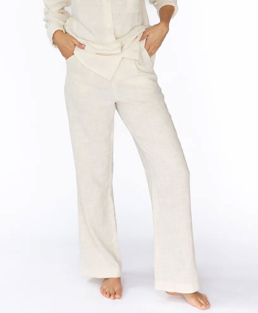 Stoffhose LAUREN aus Bio-Baumwolle - Ecru