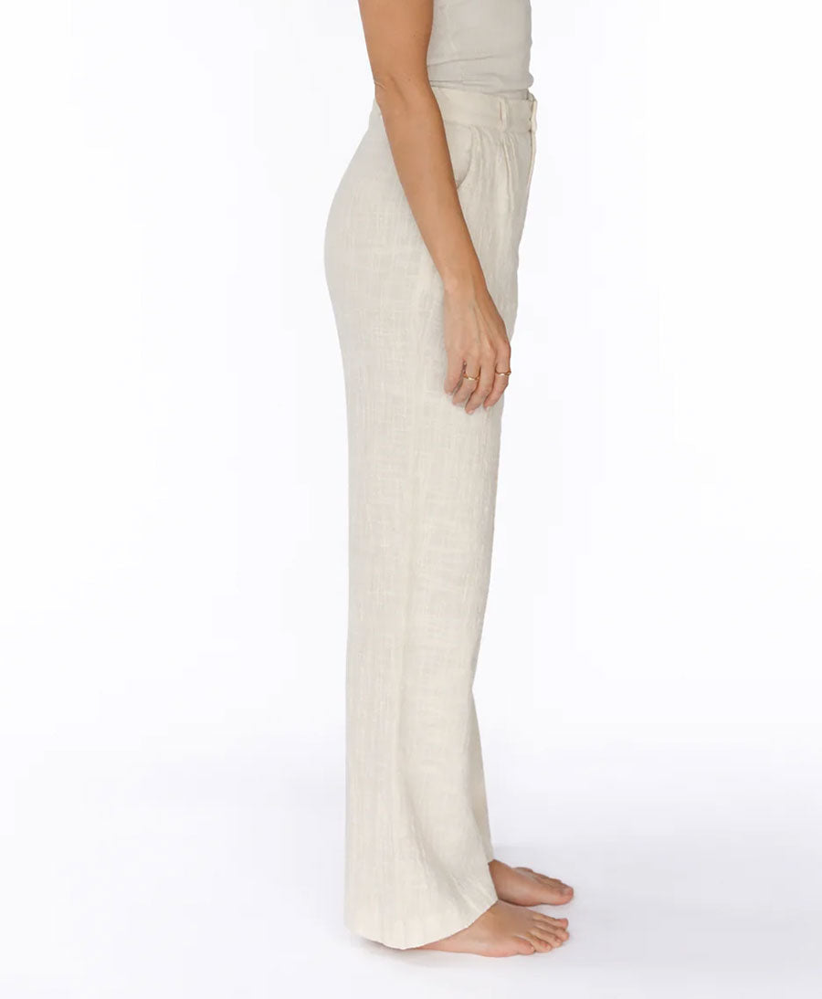 Stoffhose LAUREN aus Bio-Baumwolle - Ecru