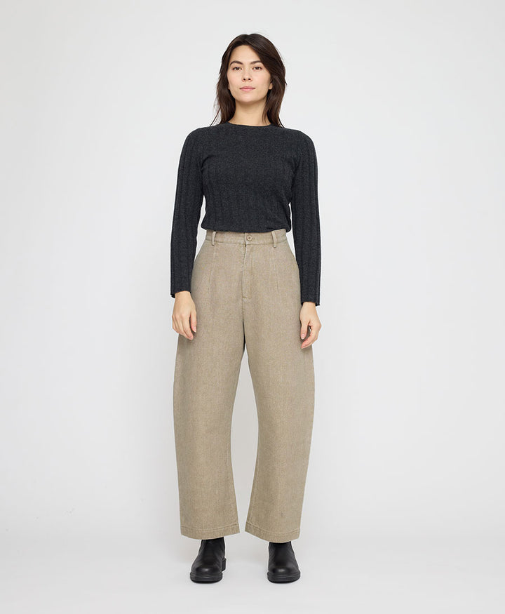 Stoffhose Tailored Curve Legged Trouser - Washed Tan