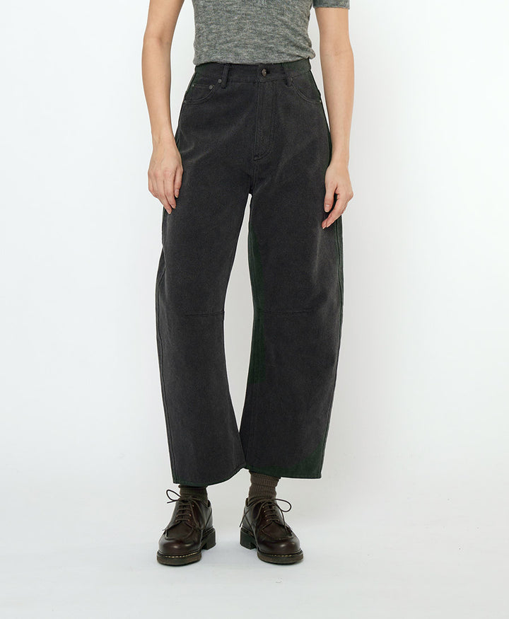 Stoffhose aus Baumwolle - Curve Legged Work Trouser - Schwarz (washed)