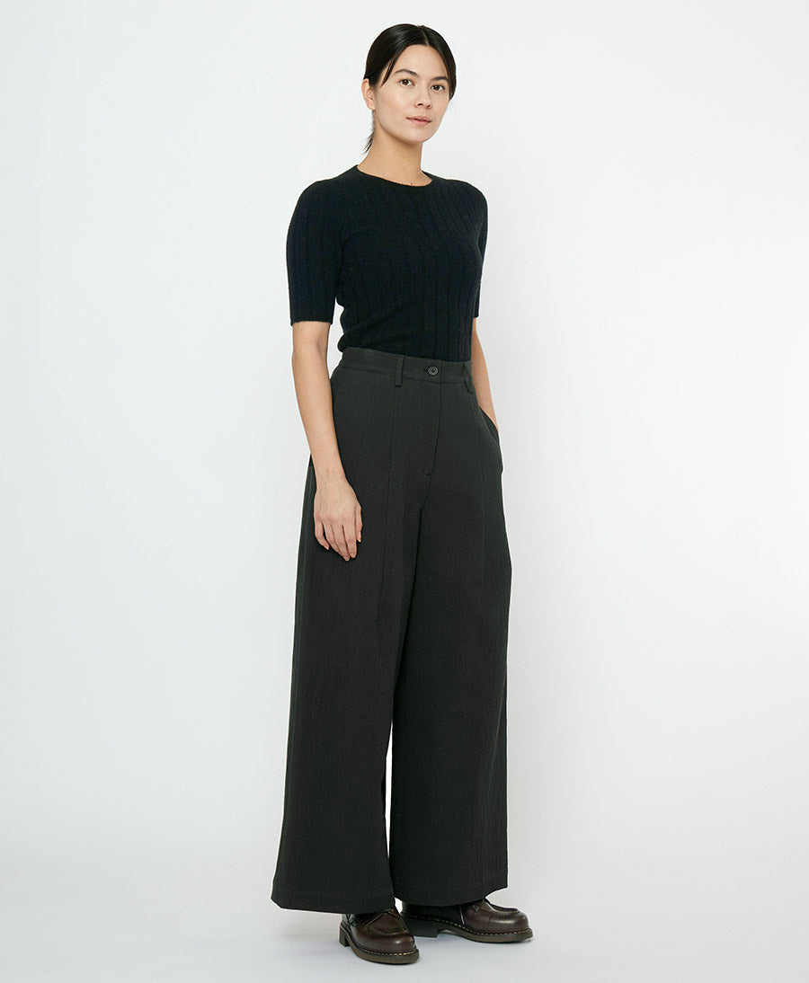 Stoffhose aus Baumwolle - Wide Legged Skate Trouser - Schwarz